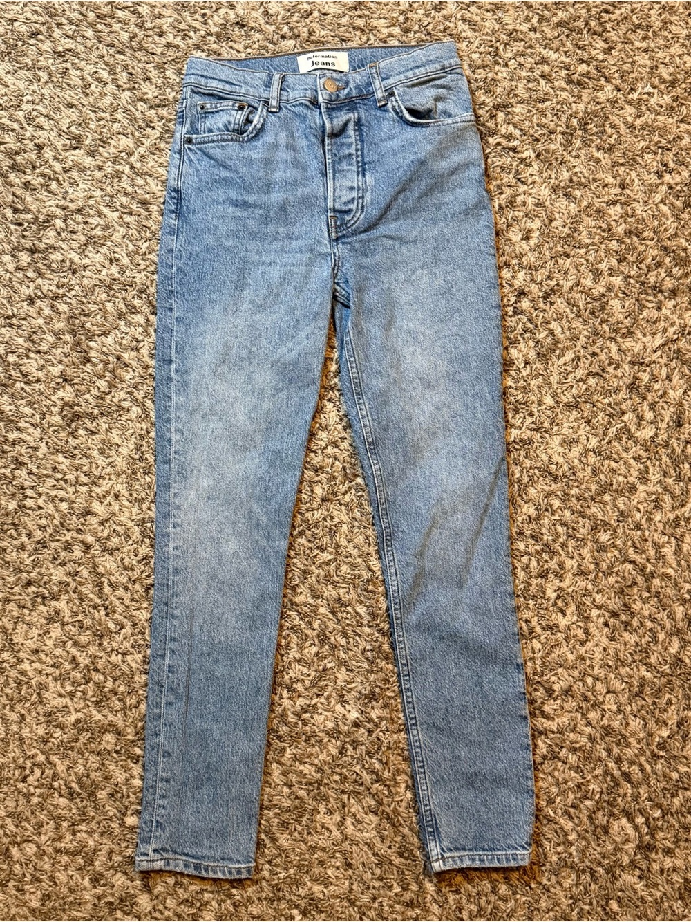 Reformation Serena High Skinny Crop Jeans "Augusta" Wash with Smart Ass Rivets